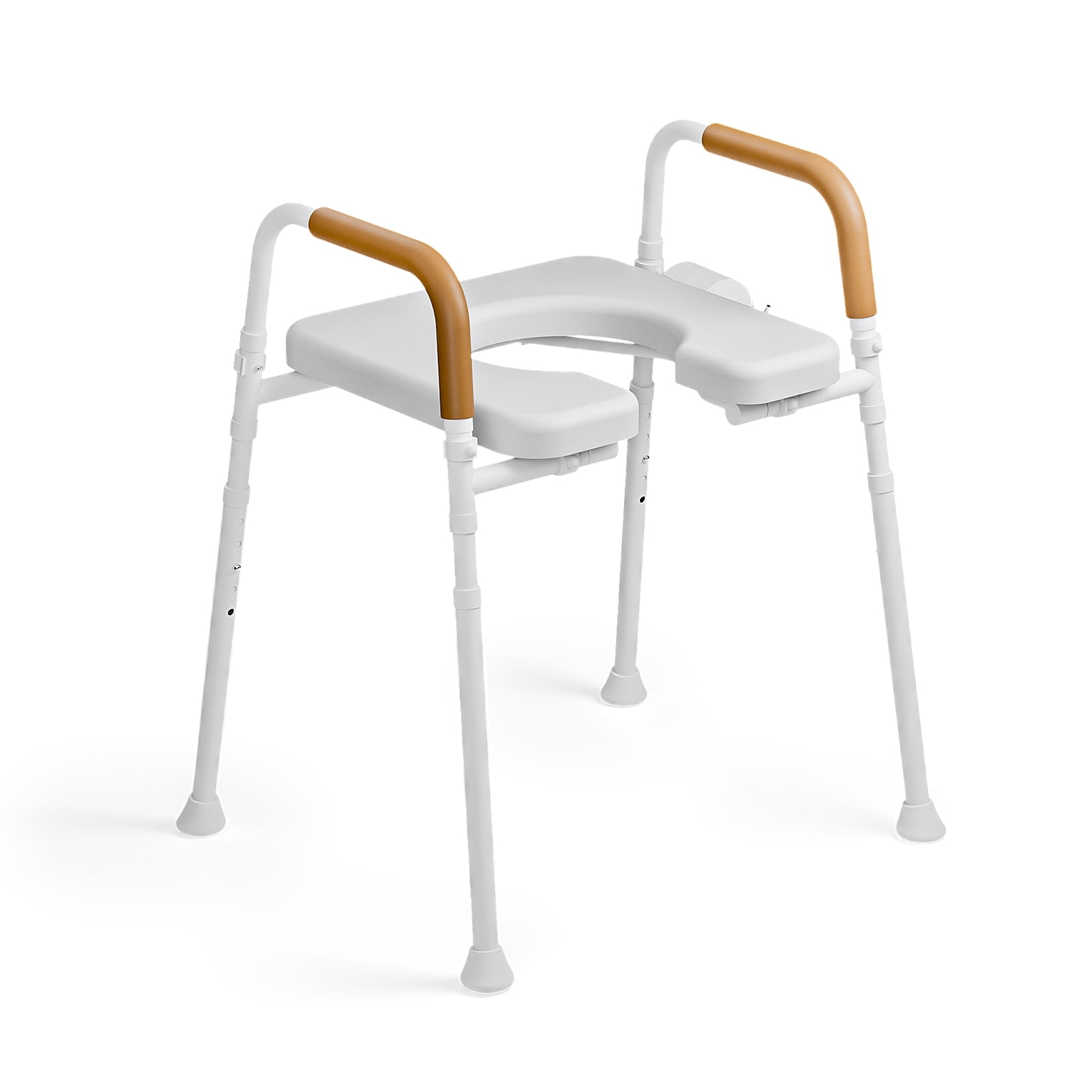 Loyoda Toilet Seat Riser for Seniors, Adjustable Raised Toilet Seat with Handles, Gray, 350 lb Limit
