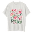 thumbnail image 3 of pwebopa Women's Trendy Oversized T Shirt Floral Graphic Tee Crewneck Short Sleeve Loose Cute Going Out Summer Tops, 3 of 6