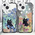 thumbnail image 2 of Funda de teléfono Claude Monet Van Gogh con diseño de gato divertido para iPhone 16 15 14 13 12 11 Pro Max Mini XS X XR SE 7 8 Plus, funda suave transparente, 2 of 5