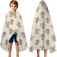 thumbnail image 3 of Beige Highland Cow Hat Scarf Pattern Hooded Bath Towel，60"x35" for Ages 3 To 12 Kids, Quick Dry Lightweight Soft Microfiber Hood Beach Towel Cover Up for Kids, 3 of 7