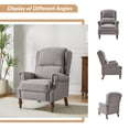 thumbnail image 2 of Manual Recliner Wingback Roll Armrest Nailhead Wood Leg Home Living Room Bedroom Grey, 2 of 7