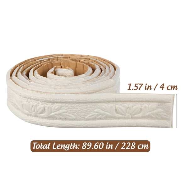 SEWCHICS White Peel and Stick Wallpaper Border Trim for Walls and Tile Edges, Easy to Apply, Water-Resistant Wall Decor