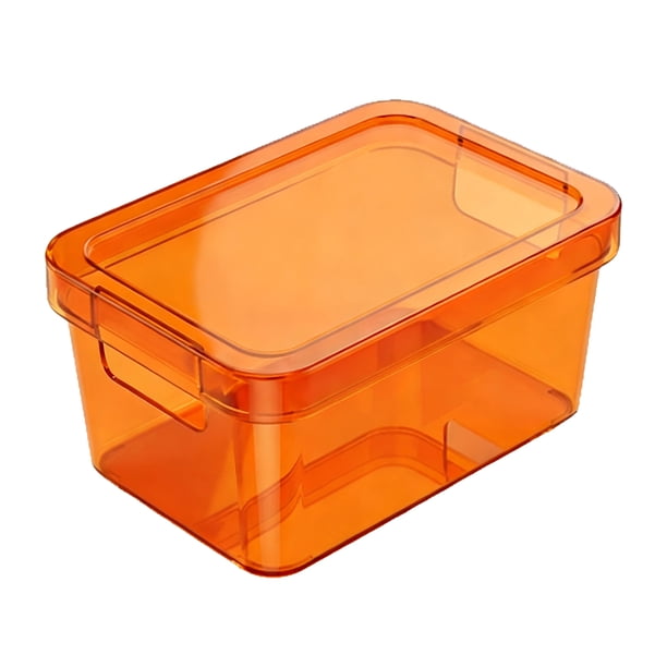 Caja de almacenamiento a prueba de humedad con tapa, diseño transparente, organizador apilable, contenedor de plástico duradero para uso doméstico.