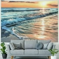 thumbnail image 4 of PRATYUS  Beach Sunrise Wave Tropical Coastal Ocean Scene Beachy Tapestry Wall Hanging Sunset Hawaiian Wall Decor Summer Sea Seaside Seashore Skyline for Bedroom Dorm Living Room  50x40inch, 4 of 6