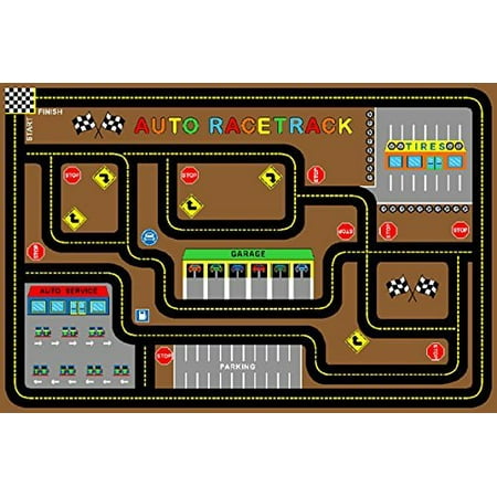 Area Rug Kids Room Play and Learn Carpet AUTO RACE TRACK Design Play (Best Time To Purchase Carpet)