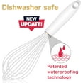 thumbnail image 2 of MaxxMarket White Silicone Whisk, Sealed Waterproof Design Set of 3, Professional Kitchen Whisks for Cooking Non-Scratch, Silicone&Stainless Steel Whisk, Heat Resistant 480°F Rubber wisk, BPA free, 2 of 14