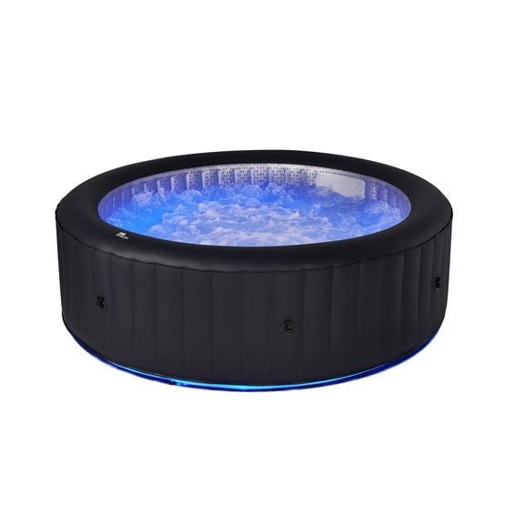 M SPA Urban Series Aurora Round Inflatable Hot Tub Spa with Bubble Massaging and Sanitizer Lighting for 4 2 Person