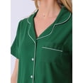 thumbnail image 5 of NOMADIC NOOK Women's 2 Pack Pajama Set Button-Up Soft Short-Sleeve Sleepwear Long-Pants Lounge Medium 2 Packs Green, 5 of 6