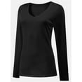 thumbnail image 4 of Women Shirts V Neck Long Sleeve Tops T-Shirt Basic Tees, 4 of 5