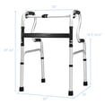 thumbnail image 3 of Costway One-button Folding Walker Aluminum Walking Frame w/ Adjustable Height, 3 of 12