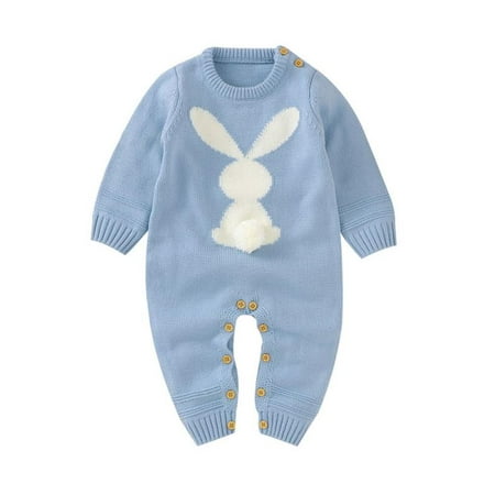 

Topumt Baby Knit Romper Button Down Cable Sweater Toddler Baby Bodysuit