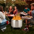 thumbnail image 6 of Towallmark Fire Pits for Garden, 35.4 Inch Smokeless Fire Pit, 304 Stainless Steel Wood Burning Fireplaces with Removable Ash Pan & Stand, Portable Safe Burning Firepit, 6 of 7