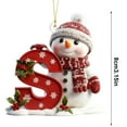thumbnail image 3 of Honeeladyy Christmas Monogram Letters Ornaments Snowman Alphabet Pendant with Snowflake Pattern A to Z 26 Letters Hanging Decoration for Christmas Tree DIY Craft (S), 3 of 6