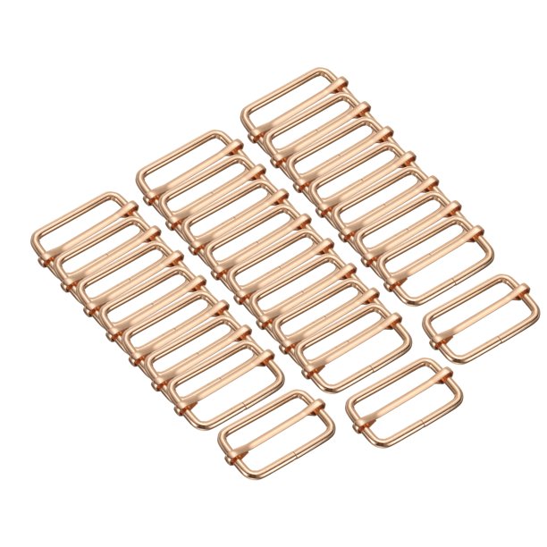 25PCS Hebilla deslizante ajustable de metal 1 1/2" ajustador de correas de webbing para reemplazo de bolsas de cinturón dorado claro