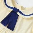 thumbnail image 6 of LOOK! Auroural Children's Solid Color Lapel Short Sleeved Dress Girls' Summer College Style Casual Comfortable Dress（2-8Y）, 6 of 7