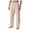 Beige, variant on WOLIAUO Mens Linen Pants Summer Beach Pants Casual Loose Fit with Waist Drawstring Lightweight Vacation Clothing (L Light Gray)