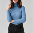 thumbnail image 3 of Diufon Fall Sweaters for Women Turtleneck Winter Warm Long Sleeve Ribbed Knit Pullover Slim Fitted Basic Layering Tops, 3 of 10