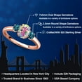 thumbnail image 2 of Gem Stone King 18K Rose Gold Plated Silver Mercury Mist Mystic Topaz and London Blue Topaz Engagement Ring for Women | 1.44 Cttw | Oval 7X5MM | Gemstone November Birthstone | Size 7, 2 of 6