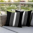 thumbnail image 5 of Pack of 2 Outdoor Pillow Covers,Waterproof Black White Stripe Throw Pillow Covers,Modern Rustic Vertical Striped Decorative Pillowcases Cushion Covers for Couch Pillow Sham Protector 26x26 Inch, 5 of 8