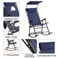 thumbnail image 4 of Costway Folding Rocking Chair Rocker Porch Zero Gravity Sunshade w/ Canopy Blue, 4 of 10