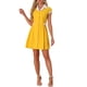 thumbnail image 2 of CAMISA DE VESTIR DE BOTONES PARA MUJER INSPIRE CHIC CON CUELLO DE MUESTRA Y MANGA CORTA, CINTURÓN, VESTIDOS DE TRABAJO S, Amarillo, 2 of 6