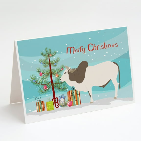 Malvi Cow Christmas Greeting Cards and Envelopes Pack of 8
