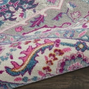 Nourison Passion Persian Light Grey/Pink 9 x 12 Area Rug, (9x12)