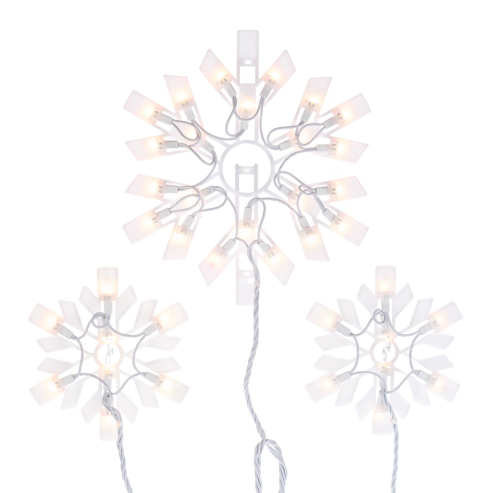 Snowflake outdoor icicle led Holiday Time Clear Snowflake Icicle Christmas Lights Set, 6', 6 Count