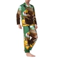 thumbnail image 2 of Sikiie Tree Frog Sitting On Sunflowes Mens Pajama Set, Soft Warm Long Sleeve Sleepwear, Cozy Button-Down Pjs for Men-Large, 2 of 7