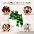 thumbnail image 5 of Goofa Green Lightning Printed Women’s 2 Piece Pajama Set Super,Pajamas Women's Long Sleeve Sleepwear Soft Button Down Loungewear Pjs Lounge Set Nightwear-, 5 of 9