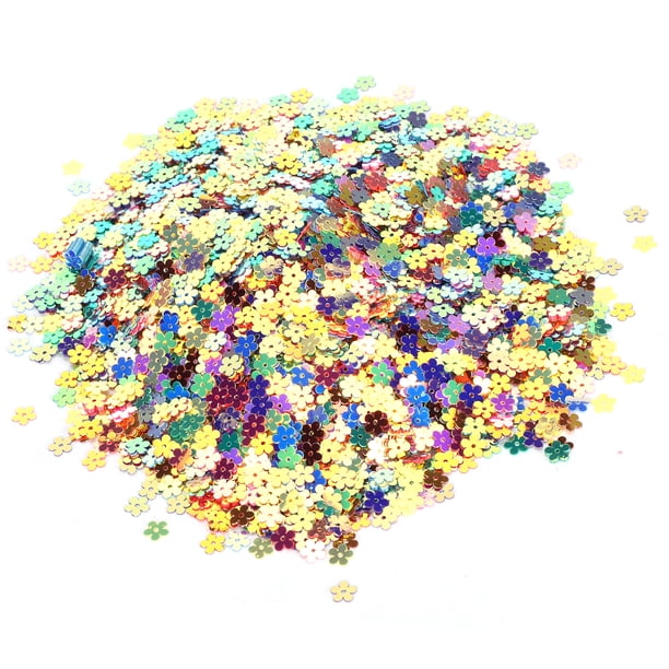 Confetti, Wedding Decoration Party Sprinkle Part, Shiny Surface PVC Smooth For Gift Packaging Filling Desktop Decoration Holiday Decoration ANGGREK Flores de cinco pétalos de 0,7 cm