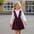thumbnail image 6 of Girls Uniform Dress Set Pleated Jumper Casual Skirt Set for Kids Teens, 6 of 6