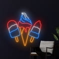 thumbnail image 2 of Handmadetneonsign Ice Cream 4th Of July Neon Sign, Independence Day Art Decor, USA Celebration Wall Decor, 2 of 5