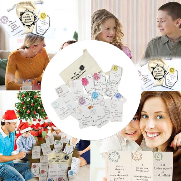Lubelski 16Pcs/Set Affirmation Card Interesting Self-improvement with Storage Bag Best Friend Self-Worth Gift Birthday Card Party Supplies
