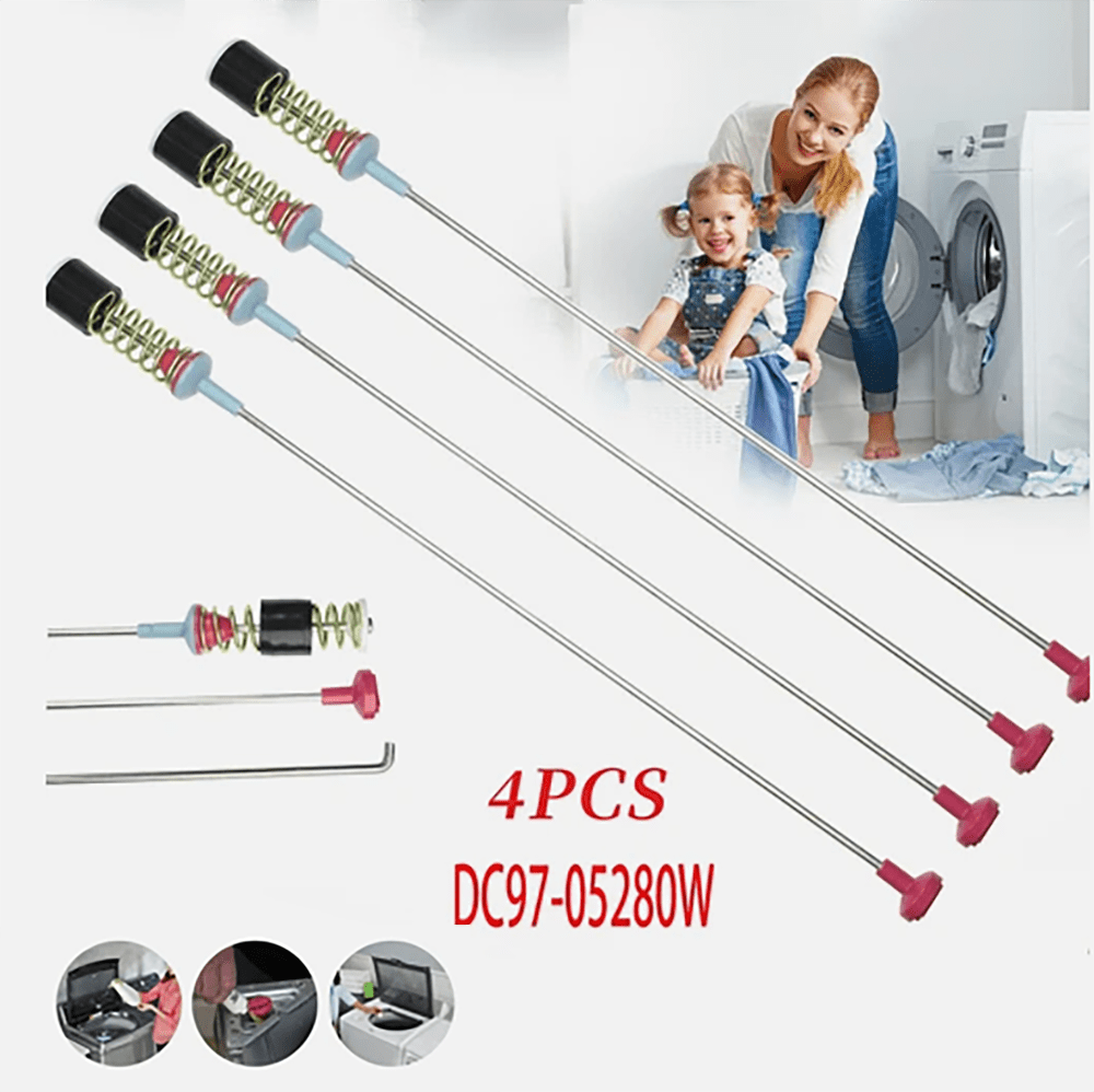 DC97-05280W DC97-16350U Washer Suspension Rod & Damper Replacement Kit - Compatible with Samsung Washing Machines. (4pcs)