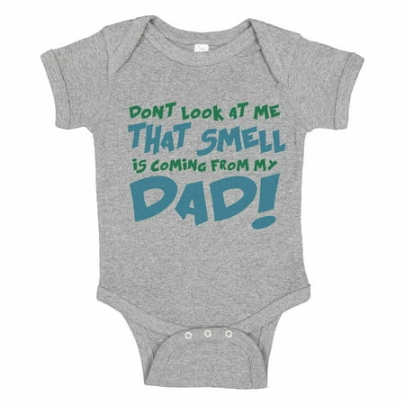 Kids Silly Baseball Onesie “Don't Look At Me, That Smell's Coming From My Dad!