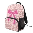 thumbnail image 6 of Yspwyqan Kids Girls Backpack, 17 Inch Large Capacity School Bag, Double Zipper with Front Pocket, Pink Leopard Bow Lightweight Bookbag for Middle High School Travel, 6 of 7