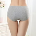 thumbnail image 4 of Xmarks Women's Stretch Cotton Underwear Mid Waisted Panties Soft Breathable Briefs Gray 104-126LBS, 4 of 5