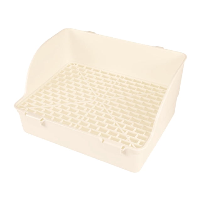 Flynix Rabbit Litter Box Easy to Clean Potty Tray for Dwarf Rabbit Galesaur Ferrets Beige