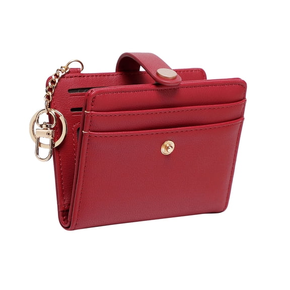 BRICH Slim Wallet for Women,Rfid Blocking Bifold Credit Card Holder with Zipper Coin Pocket,Id Window,Keychain One Size