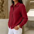 thumbnail image 6 of WULMLEO Waffle Knit Button Down Shirts for Women Casual Oversized Long Sleeve Collared Sweater Dressy Blouse Fall Tops Wine L, 6 of 6