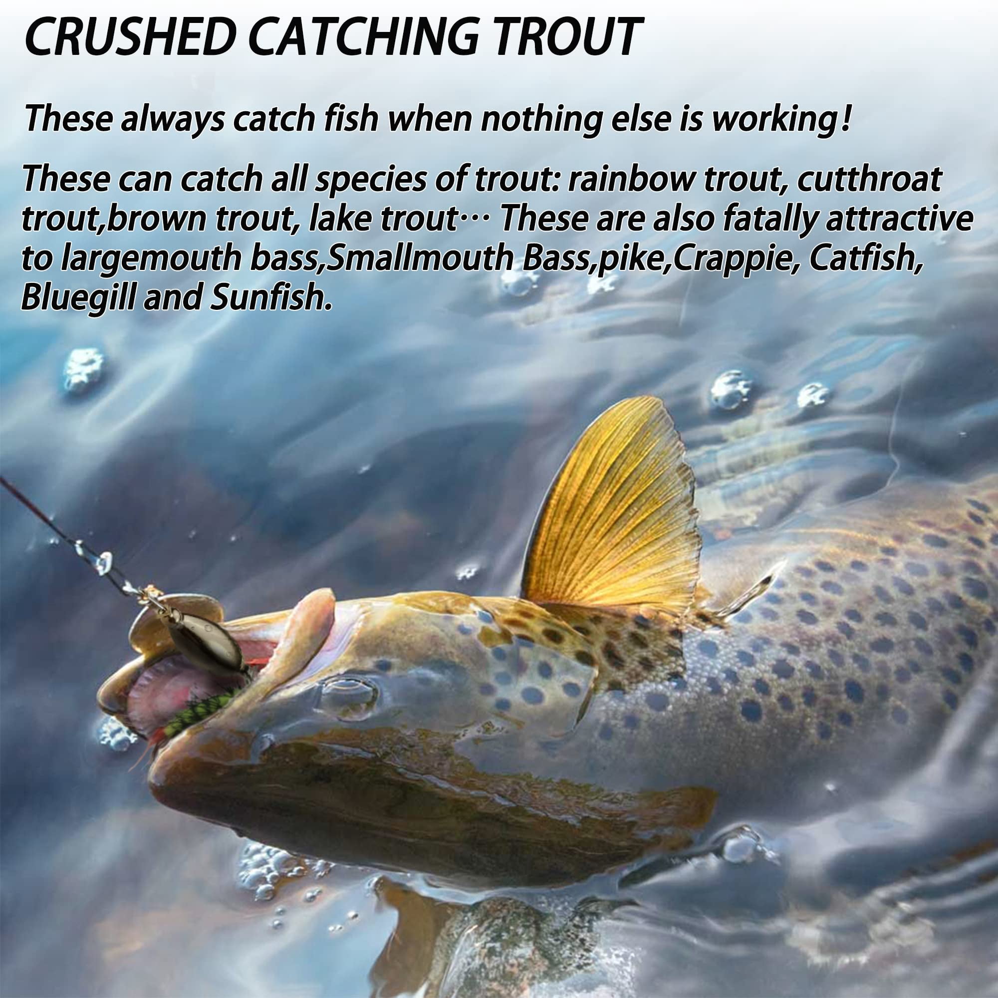 Trout Lures Fishing Spinnerbaits  Rooster Bait Tail Hard Metal Brass Spinner Baits For Bass Salmon Pike Freshwater Saltwater