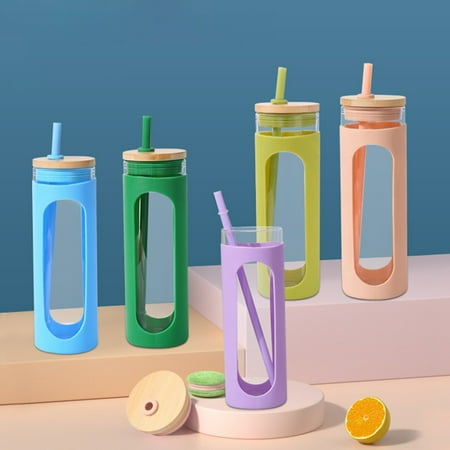 

Mosey Drinking Straw Cup Insulation Cover Summer Translucent Beverage Straw Cup Reusable Great for Family