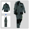 thumbnail image 2 of Txeol Mens Work Suit with Reflective Stripe, Color Block Zip Up Safety Jackets and Cargo Pants with Multi Pockets 2 Piece Outfits Sets for Construction L,Green, 2 of 5