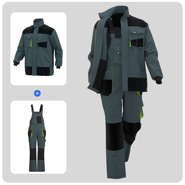 Hinvhai Mens Work Coveralls Long Sleeve Workwear Overalls Utility