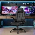 thumbnail image 2 of BestOffice Adult Solid Print PU Leather and Mesh PC Gaming Chair with Lumbar Support and Swivel, Black, 2 of 8