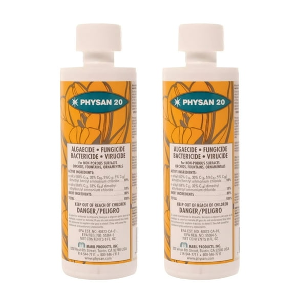 Hydrofarm Physan 20 Disinfectant Fungicide Virucide Algaecide, 16oz, 2 Pack
