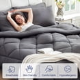 thumbnail image 5 of BDEUS Comforter Set 5 Pieces Grey All Seasons Comforters Bed in a bag with 2 Pillow Sham Full Size, 5 of 12