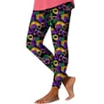 thumbnail image 3 of QATAINLAV Leggings for Women Tummy Control, 2026 Carnival Fancy Mask Printed High Waisted Yoga Pants Mardi Gras Full Length Tight Running Leggings Multicolor M, 3 of 4