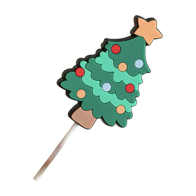 Christmas Cake Decoration Insert, Cake Topper with Father Christmas Tree Wreath Design, Three-Dimensional Holiday Cake Ornament, Mini Christmas Tree Tabletop Decoration for Party and Home Display